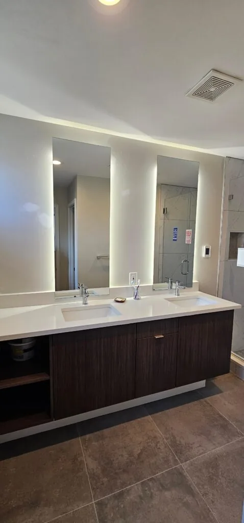 Bathroom remodel showcasing precision craftsmanship