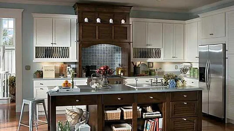 Custom home cabinetry with warm wood tones