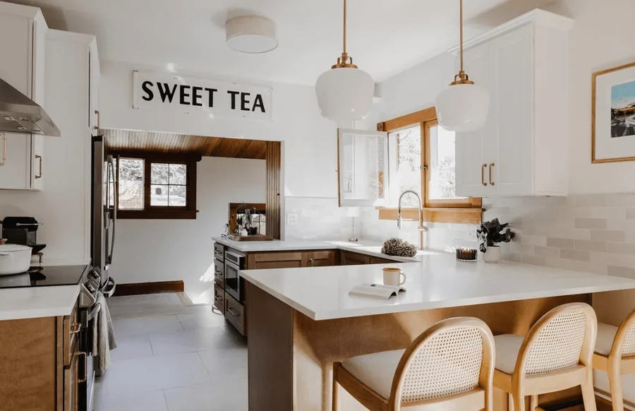 Light quartz countertop kitchen Denver Colorado